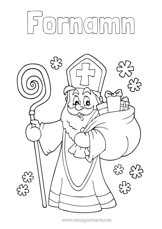 Färgläggningssida att skriva ut Sankta Nikolaus Nikolausdagen