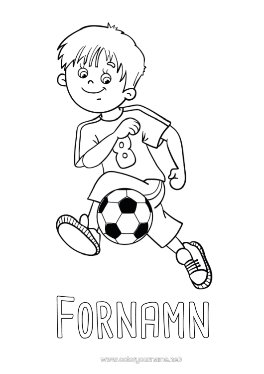 Färgläggningssida att skriva ut Fotboll Sport Lagsporter Fotbollsspelare