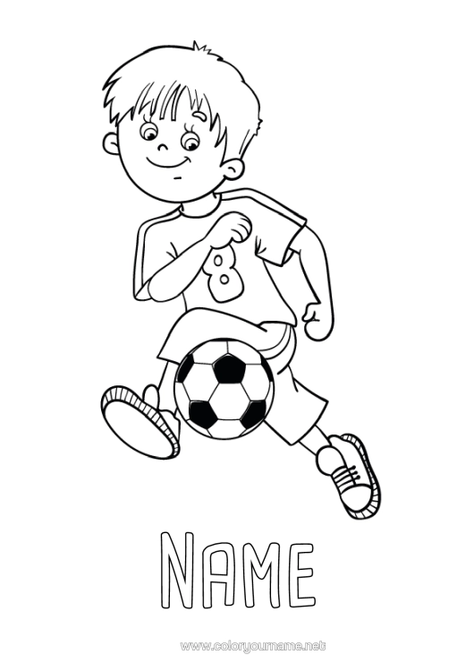 Colouring page to print Football Sport Team Sports Footballer