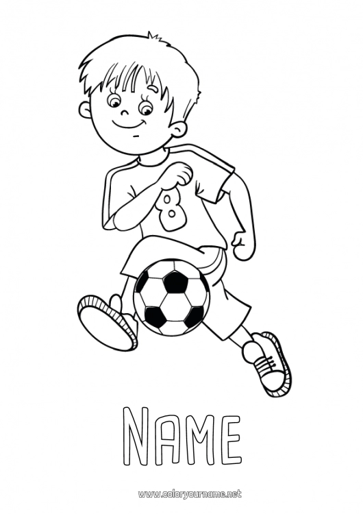 Coloring page to print Football Sport Team sports Soccer player