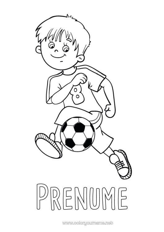 Pagină de colorat de imprimat Fotbal Sport Sporturi de echipă Fotbalist fotbalistă
