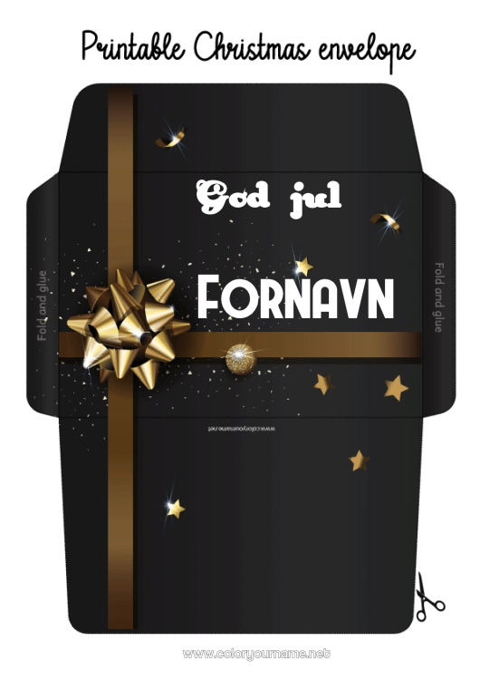 Fargeleggingssiden til utskrift Gaver Bursdag Jul Konvolutt Utskriftsvennlig konvolutt Julekonvolutt Konvolutt gaveinnpakning