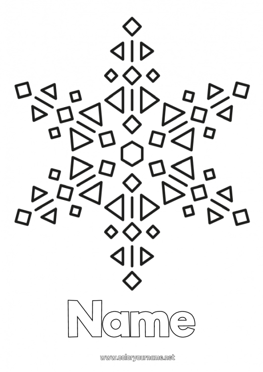 Coloring page to print Snow Winter Snowflakes Easy coloring pages