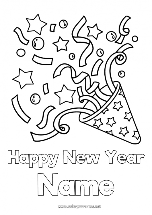 Coloring page to print Party Hat