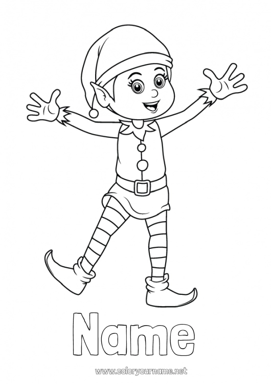 Coloring page to print Christmas elves Christmas Elves coloring pages