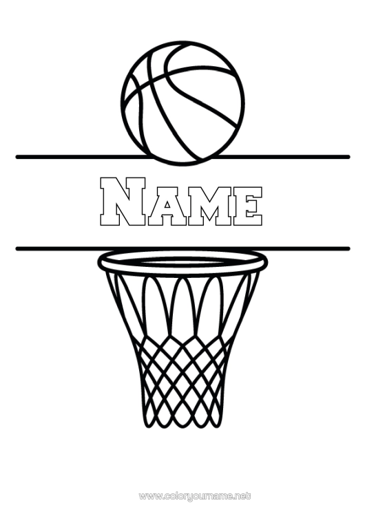 Colouring page to print Sport Basketball Team Sports