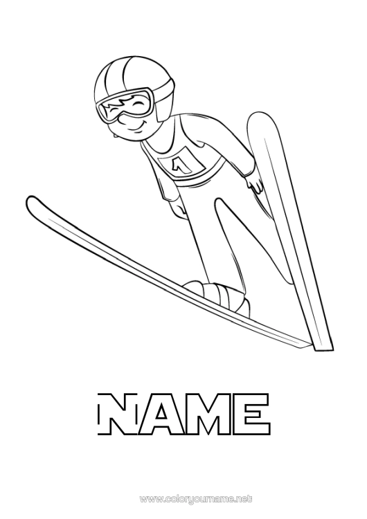Colouring page to print Sport Snow Winter Ski Winter Sports
