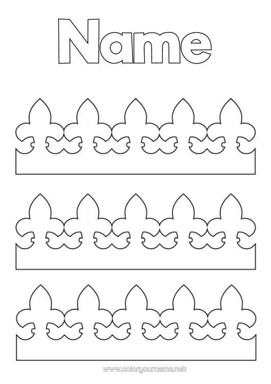 Colouring page to print Children's Activities Crown Epiphany Easy Colouring Pages