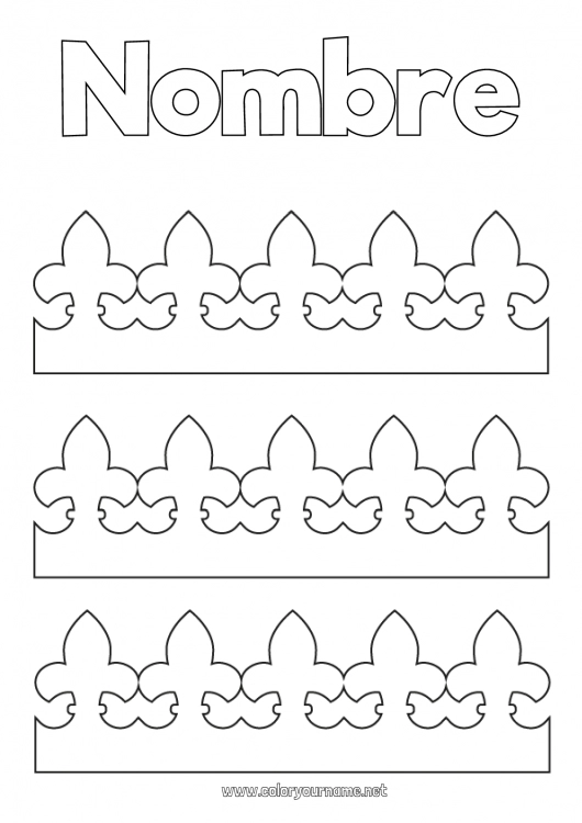 Dibujo para colorear para imprimir Actividades para niños Corona Epifanía Dibujos fáciles para colorear