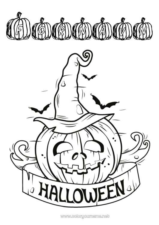 Fargeleggingssiden til utskrift Gresskar Halloween Påmelding