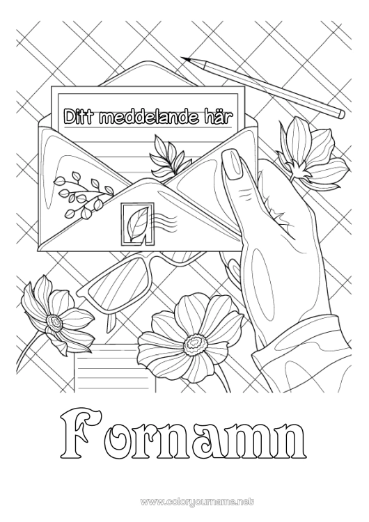 Färgläggningssida att skriva ut Blommor Komplexa målarbilder