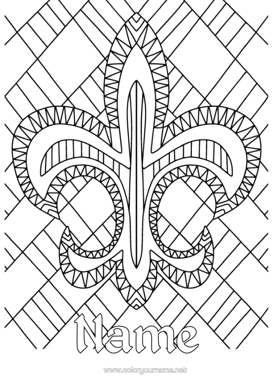 Colouring page to print Epiphany Carnival Symbols King Kings' Cake