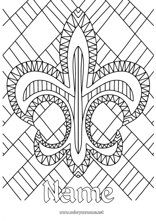 Coloring page to print Epiphany Carnival Symbols King King cake