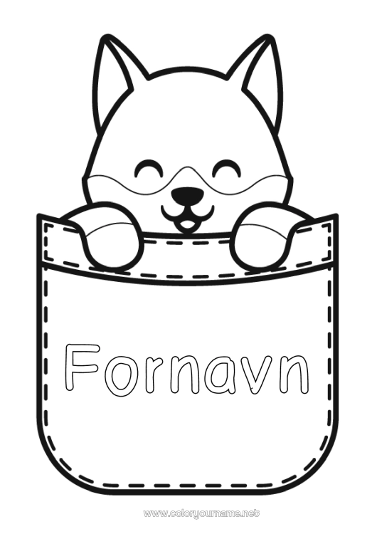 Farvelægningssiden til udskrivning Ulv Sød Kawaii Dyr Skovens dyr