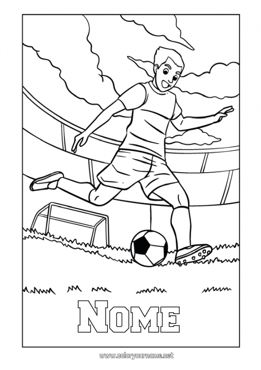 Página de desenho para imprimir Futebol Bola de futebol Esporte Sports d'équipe Jogador de Futebol