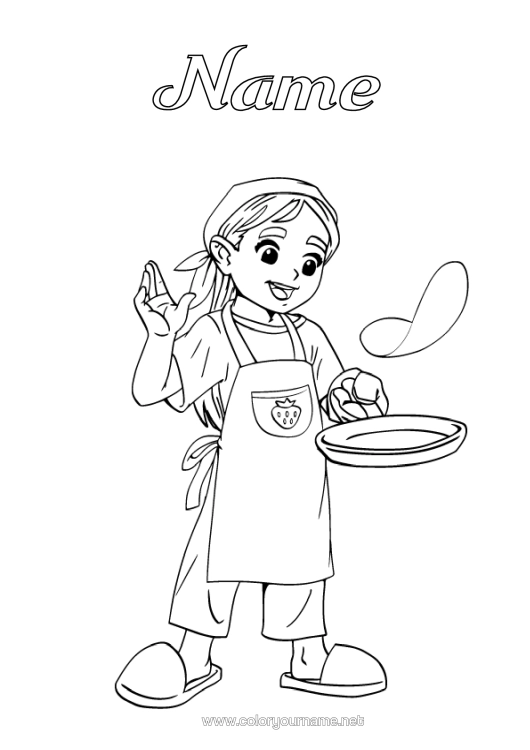 Colouring page to print Mum Candlemas Pancakes