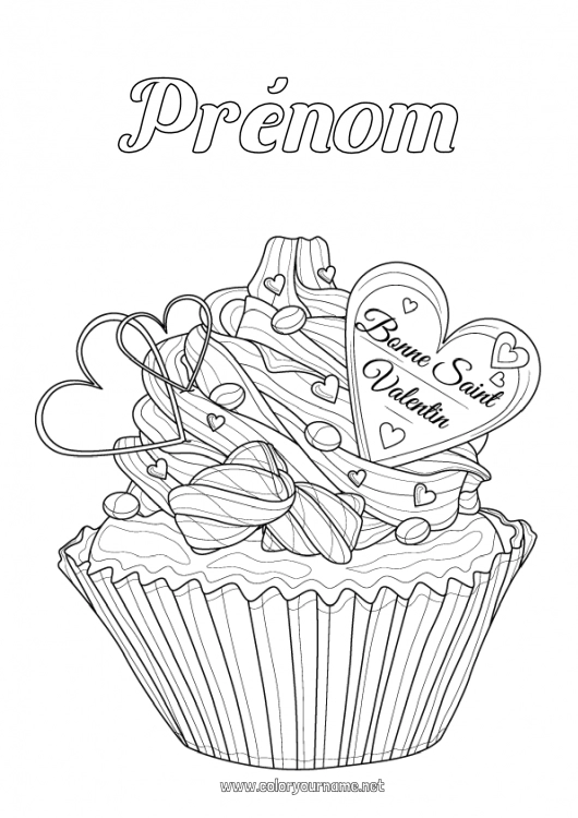 Coloriage à imprimer Bonbons Coeur Saint valentin 