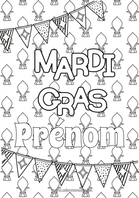 Coloriage à imprimer Carnaval Mardi gras