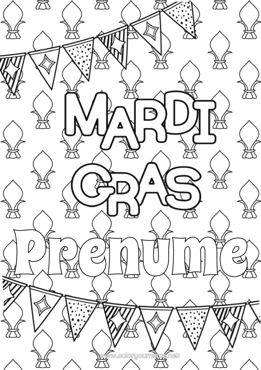 Pagină de colorat de imprimat Carnaval Marțea Grasă