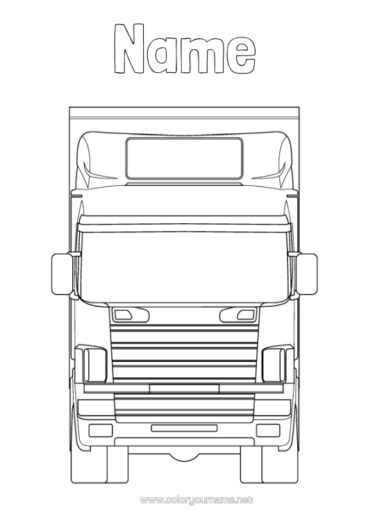 Colouring page to print Lorry Vehicles Trucks And Commercial Vehicles Transport Occupations Road User