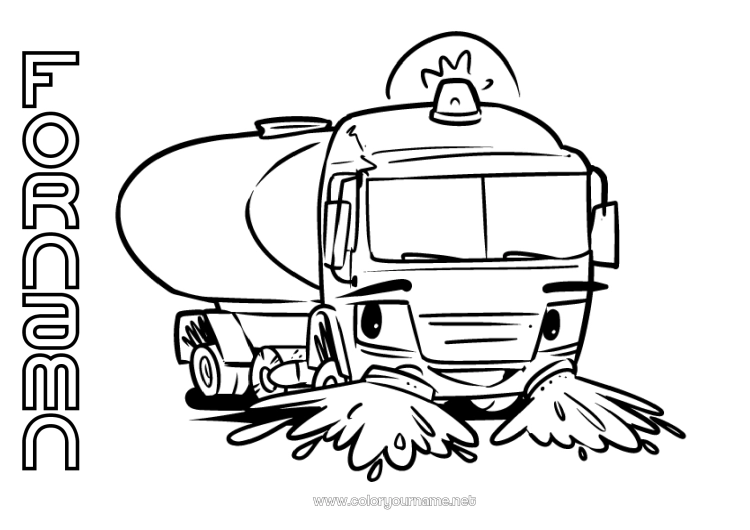 Färgläggningssida att skriva ut Fordon Övriga fordon Sopmaskin