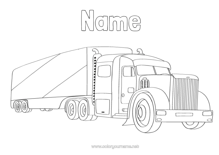 Colouring page to print Lorry Vehicles Trucks And Commercial Vehicles Transport Occupations Road User