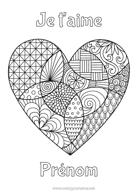 Coloriage à imprimer Coeur Grand coeur 