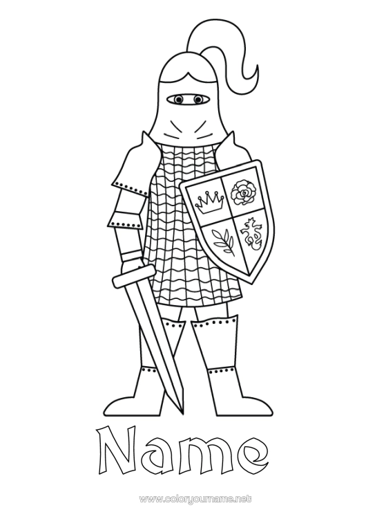 Colouring page to print Knight