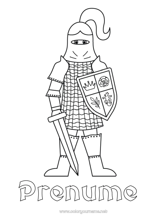 Pagină de colorat de imprimat Cavaler