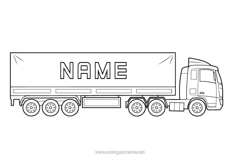 Colouring page to print Lorry Vehicles Trucks And Commercial Vehicles Transport Occupations Road User