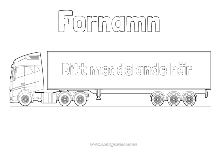 Färgläggningssida att skriva ut Lastbil Fordon Lastbilar och nyttofordon Transportyrken Vägarbetare