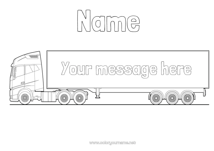 Colouring page to print Lorry Vehicles Trucks And Commercial Vehicles Transport Occupations Road User