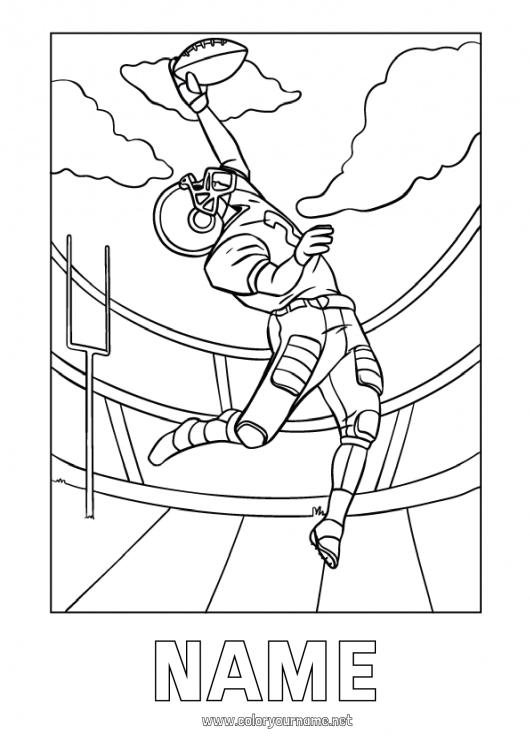 Coloring page to print Sport Super Bowl Rugby Team sports