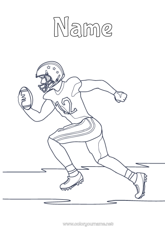 Colouring page to print Sport Super Bowl Rugby Team Sports