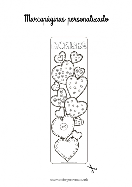 Dibujo para colorear para imprimir Corazón Marcador