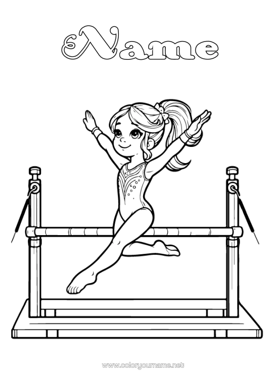 Colouring page to print Sport Gymnastics Artistic Sports