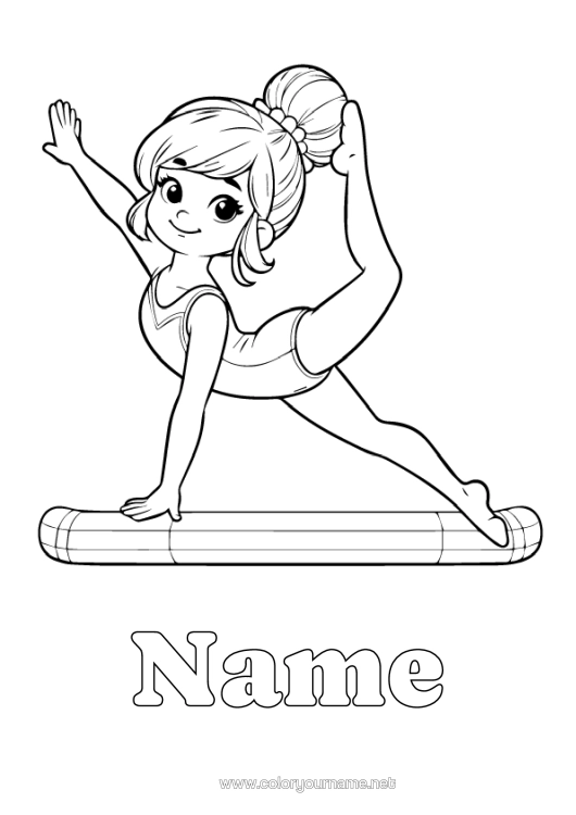 Colouring page to print Sport Gymnastics Artistic Sports