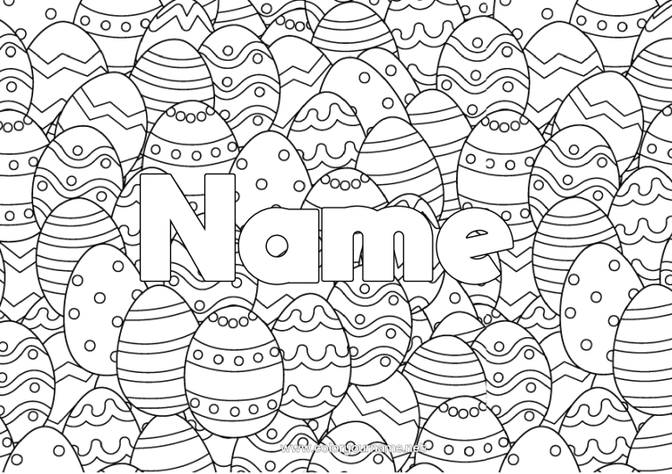 Coloring page to print Easter eggs Complex coloring pages