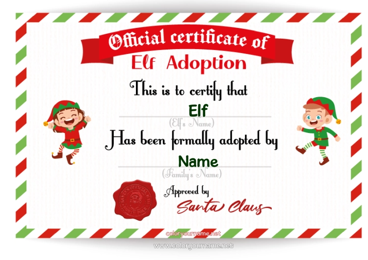 Colouring page to print Christmas Elves Letters From Mischievous Elves Permanent Adoption Of A Mischievous Imp Trickster Goblin Identification Papers