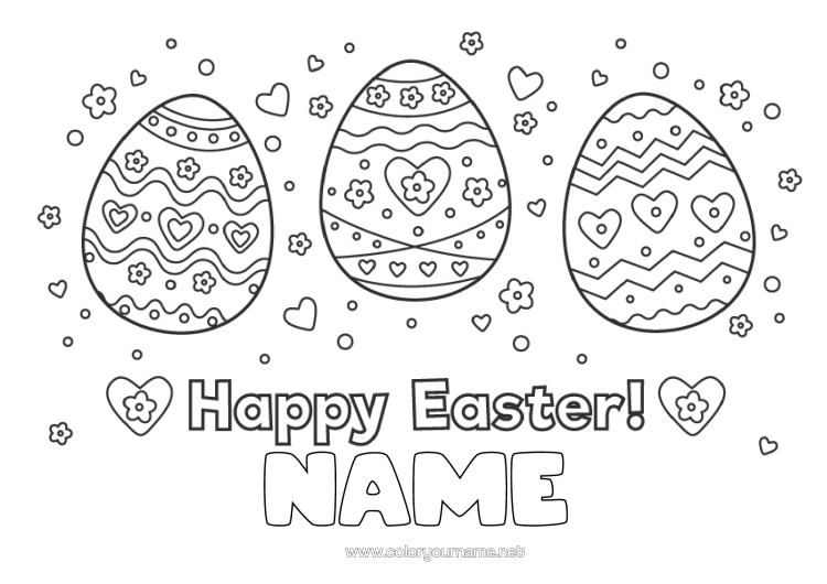 Colouring page to print Easter Eggs Easter Large Easter Egg