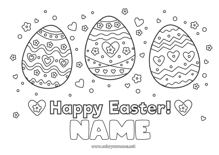 Coloring page to print Easter eggs Easter Big easter egg