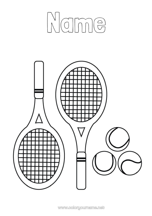 Colouring page to print Sport Tennis Racquet Sports