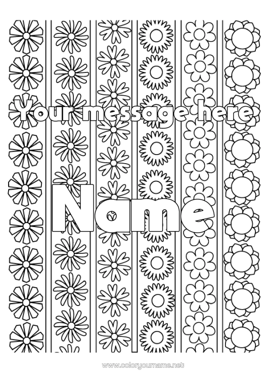 Colouring page to print Flowers Daisy Complex Colouring Pages