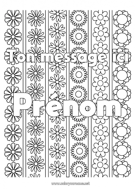 Coloriage à imprimer Fleurs Marguerite Coloriages complexes