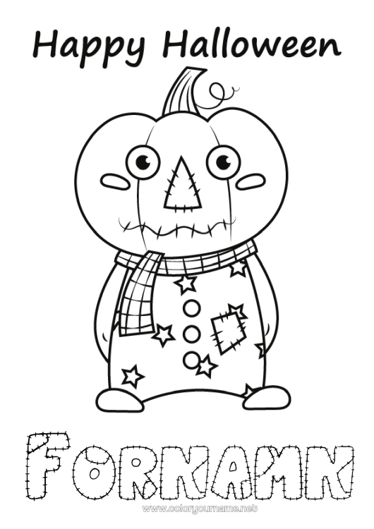 Färgläggningssida att skriva ut Utklädnad Monster Pumpa Anmälan 