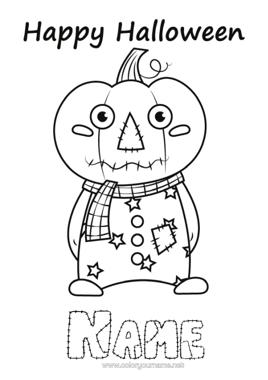 Colouring page to print Disguise Monster Pumpkin Halloween Sign-Up
