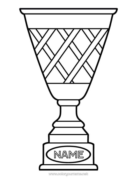 Colouring page to print Sport Cup, Trophy, Medal Competitions And Awards