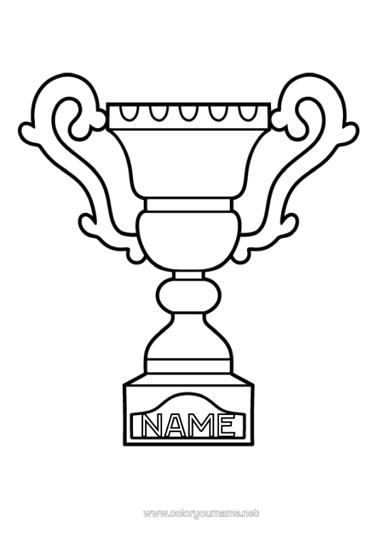 Colouring page to print Sport Cup, Trophy, Medal Competitions And Awards
