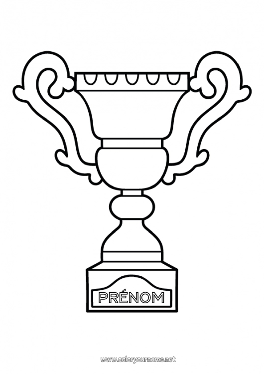 Coloriage à imprimer Coupe, trophée, médaille Compétitions et récompenses