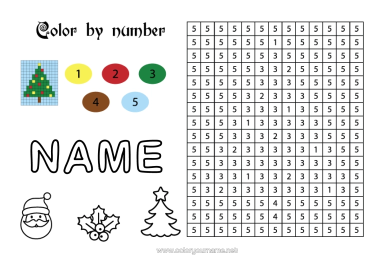 Colouring page to print Christmas Tree Christmas Figure Magic Colouring Books Children's Activities